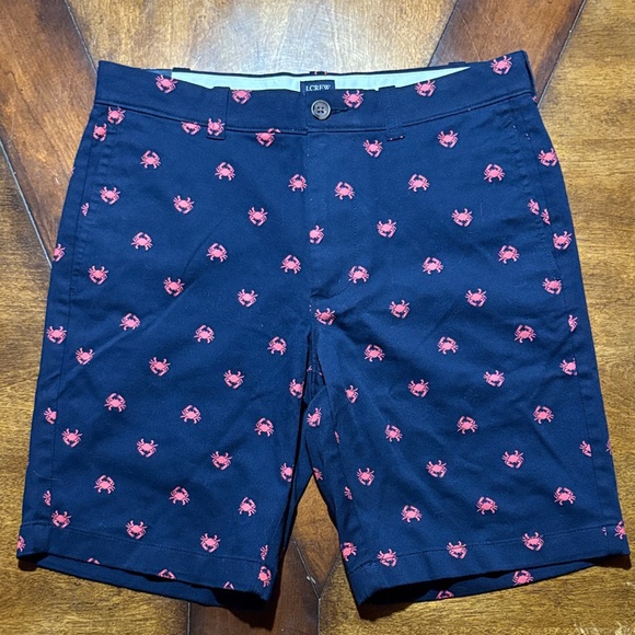 J. Crew Other - NWT Men’s‎ J. Crew Navy Shorts with Pink Crab Design Size 29